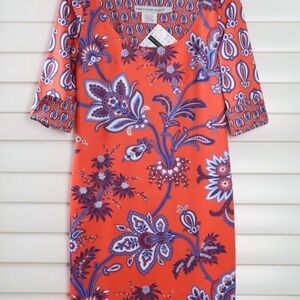 Gretchen Scott Designs Orange and Blue Floral Top Yoo too little queenie dress